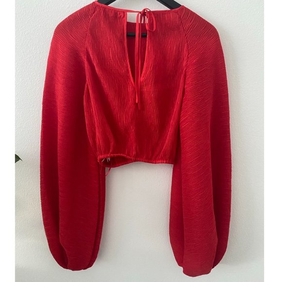 Cameo Collective Red Balloon Sleeve Blouse - Picture 3 of 4